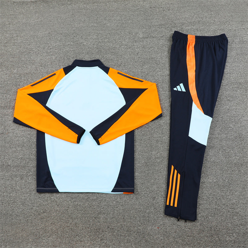 Real Madrid 2024/25 Training Tracksuit (White + Orange #5)