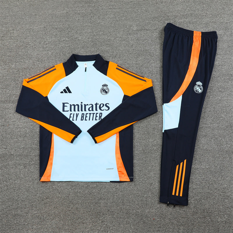 Real Madrid 2024/25 Training Tracksuit (White + Orange #5)