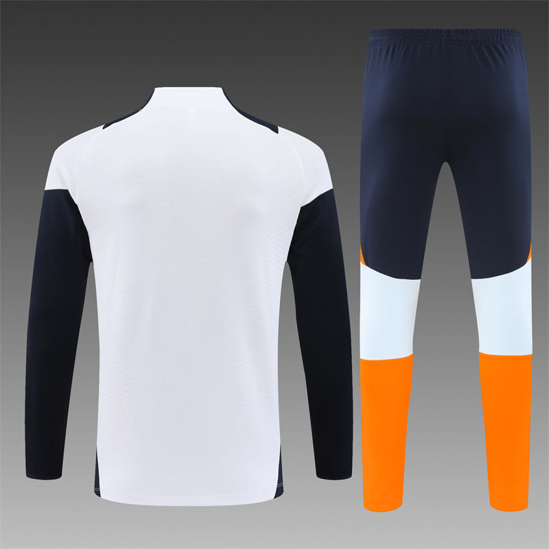 Real Madrid 2024/25 Training Tracksuit (White + Orange #7)