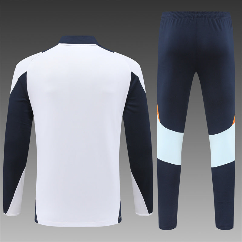Real Madrid 2024/25 Training Tracksuit (White + Orange #2)