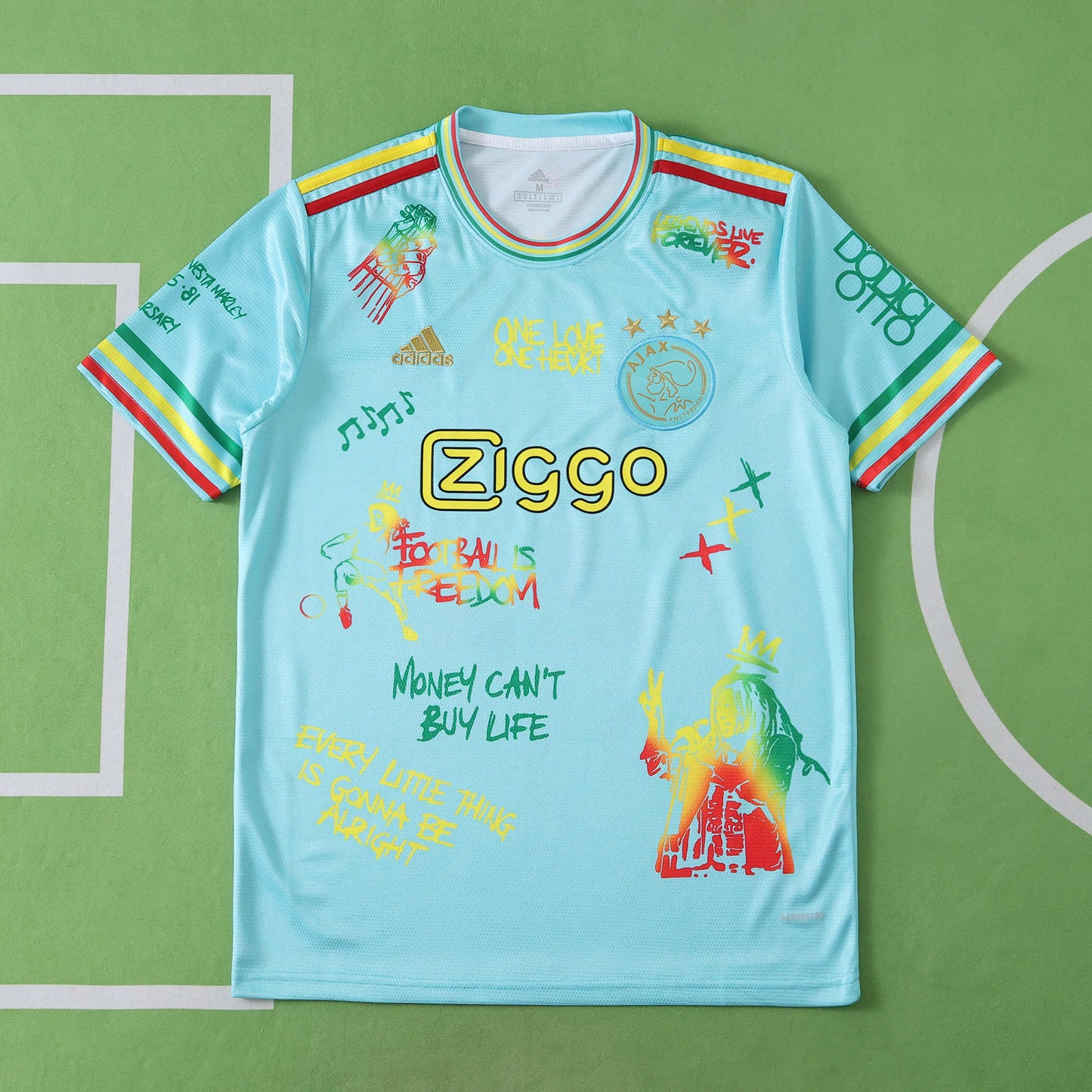 AFC Ajax 2025/26 Bob Marley Concept Jersey - Special Edition (Teal)
