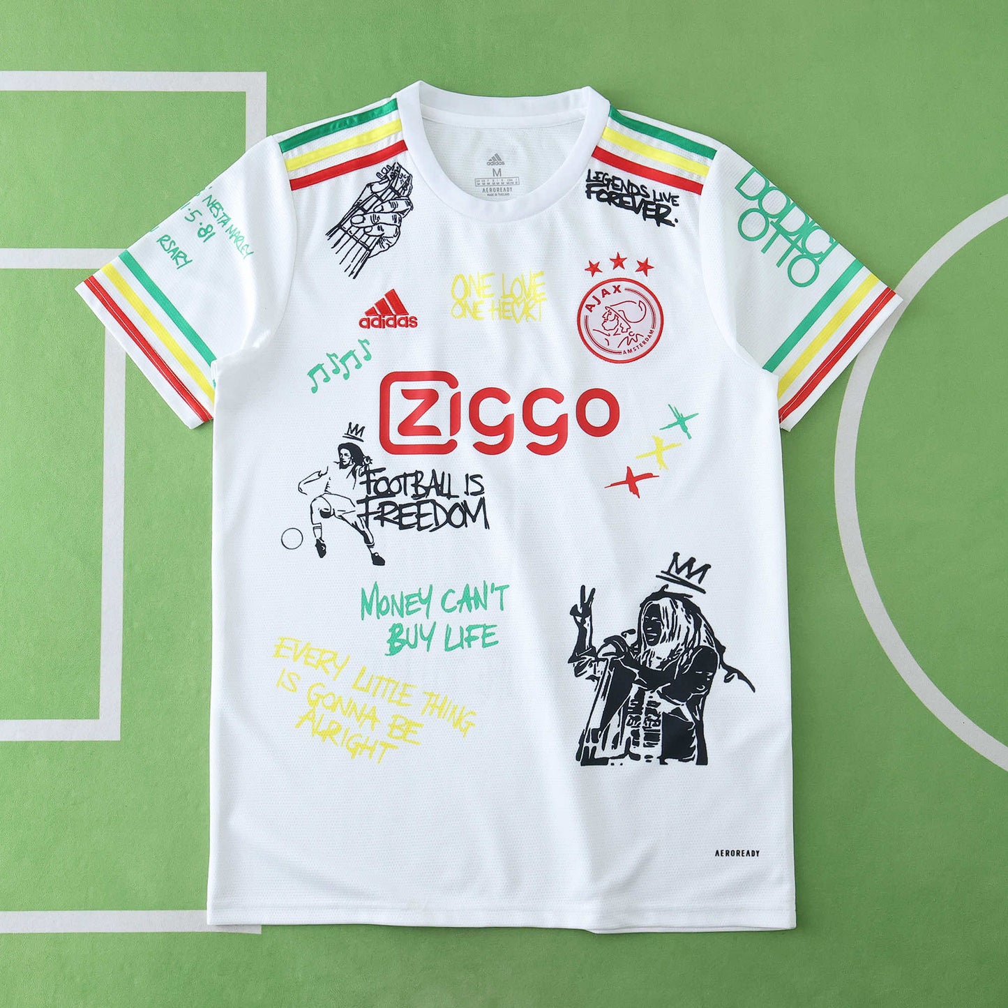 AFC Ajax 2025/26 Bob Marley Concept Jersey - Special Edition (White)