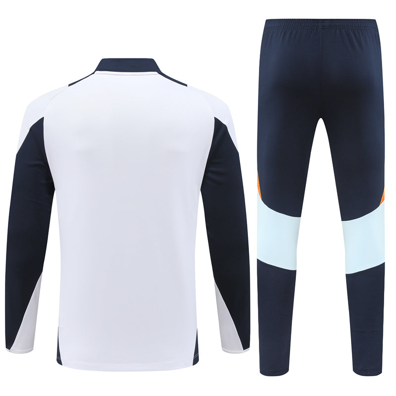 Real Madrid 2024/25 Training Tracksuit (White + Orange #2)