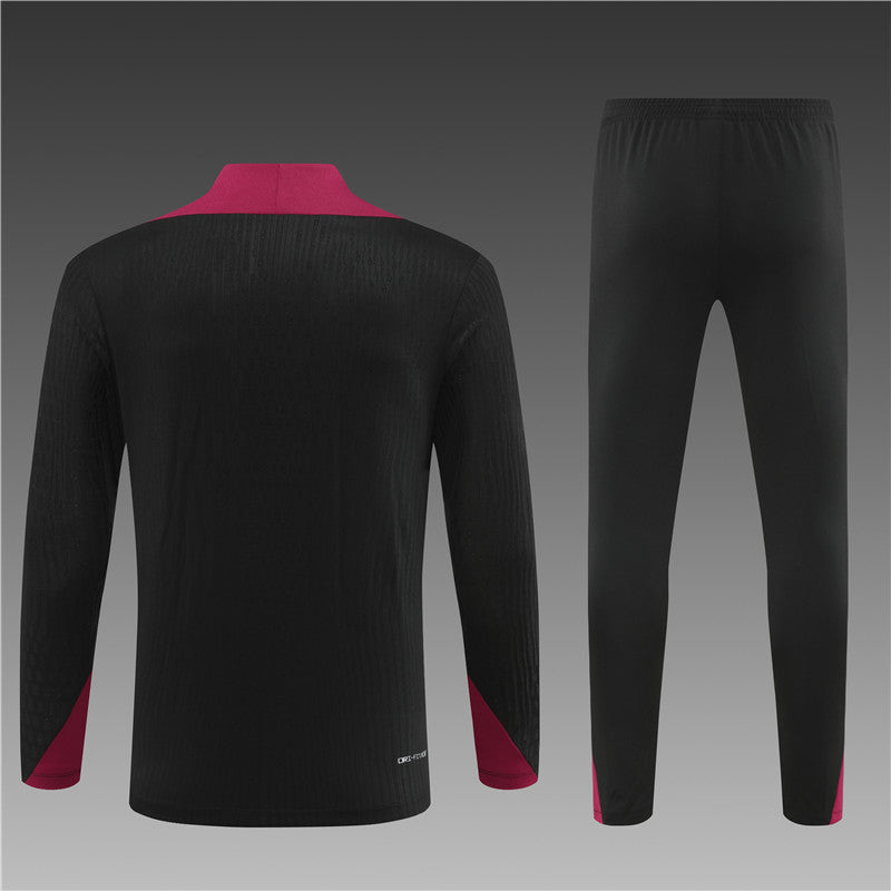 Paris Saint Germain 2024/25 Training Tracksuit ( Black+ Maroon)