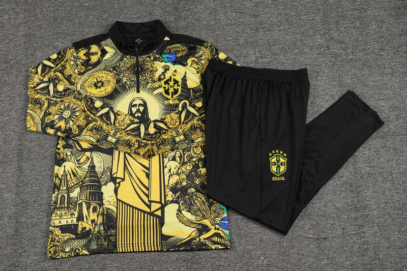 Brazil 2024/25 Jesus Training Tracksuit (Yellow)