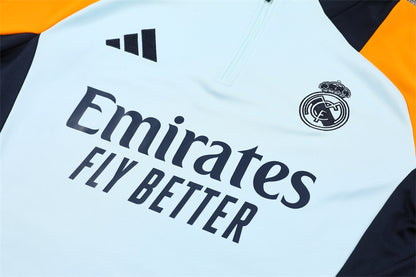 Real Madrid 2024/25 Training Tracksuit (White + Orange #5)