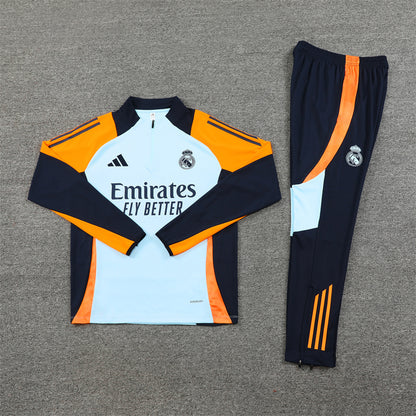 Real Madrid 2024/25 Training Tracksuit (White + Orange #5)