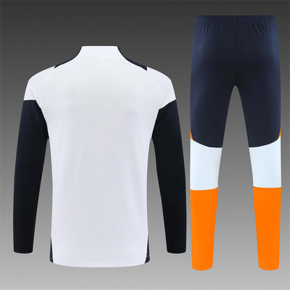 Real Madrid 2024/25 Training Tracksuit (White + Orange #7)