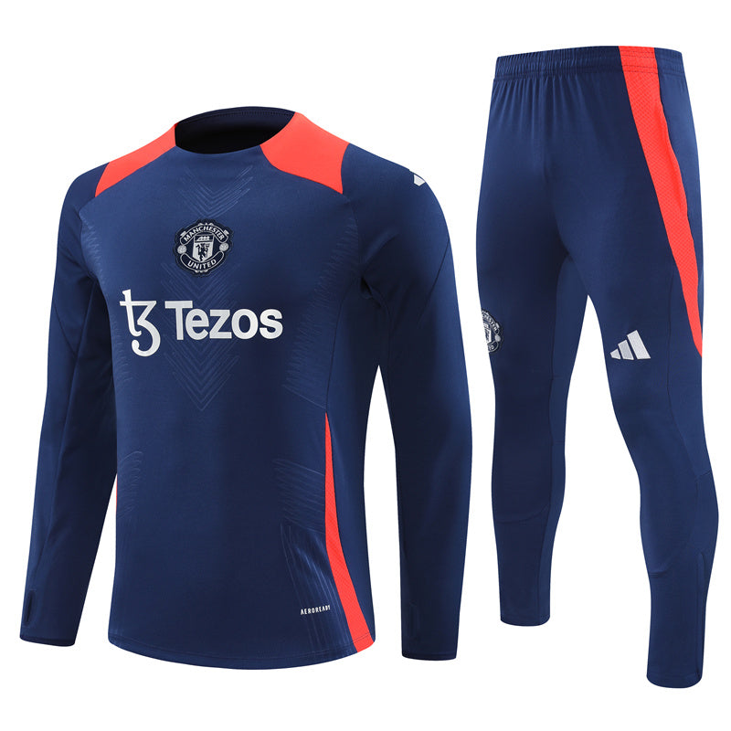 Manchester United 2024/25 Training Tracksuit (Navy and Red)