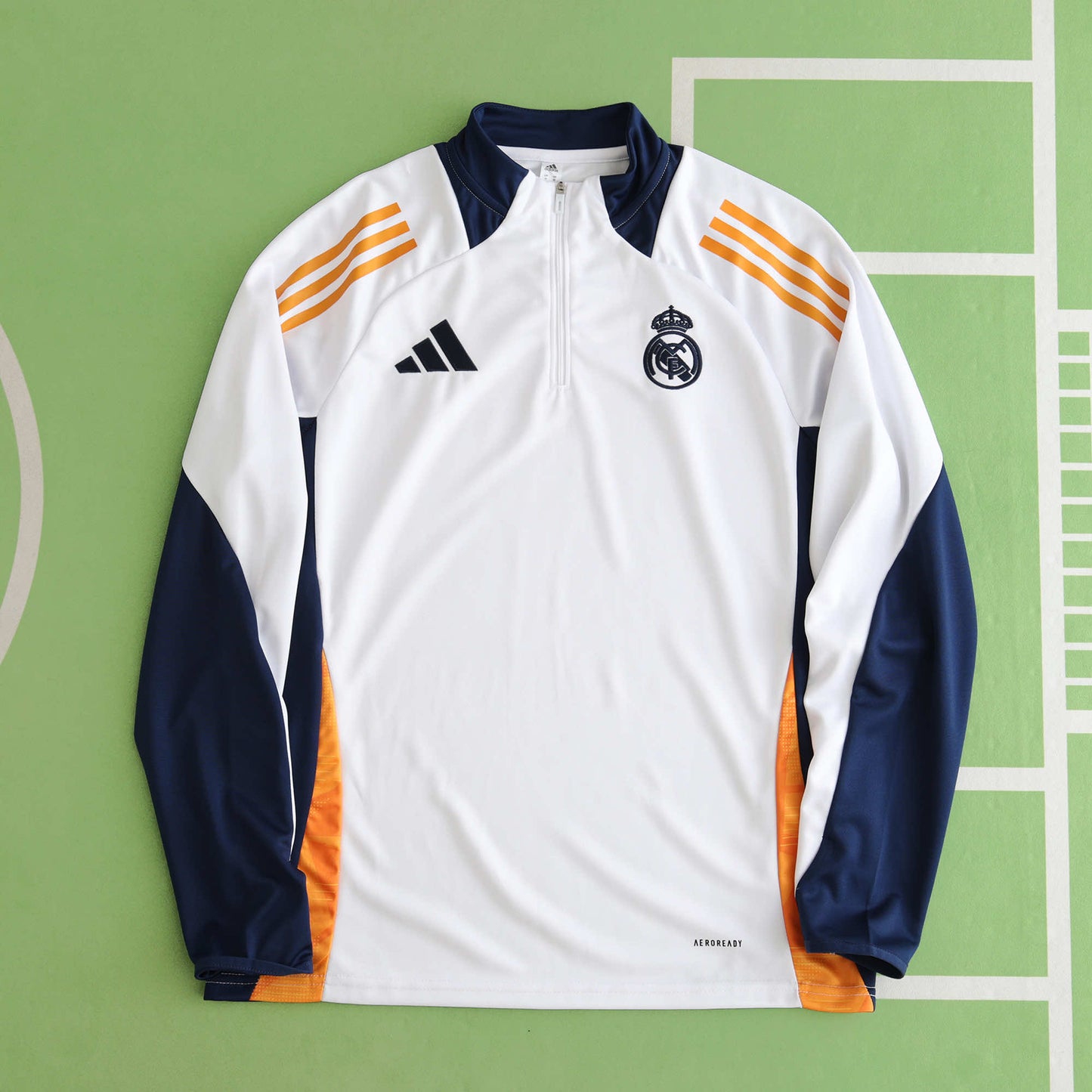 Real Madrid 2024/25 Training Tracksuit (White + Orange #4)