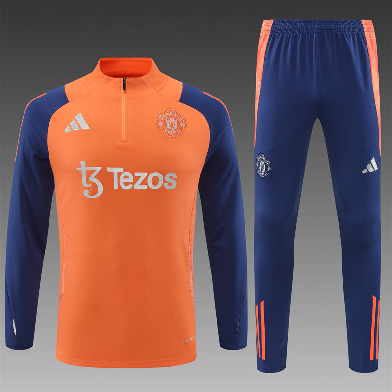 Manchester United 2024/25 Training Tracksuit (Orange)