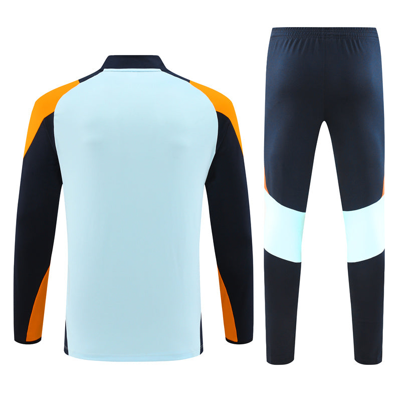 Real Madrid 2024/25 Training Tracksuit (White + Orange #5)