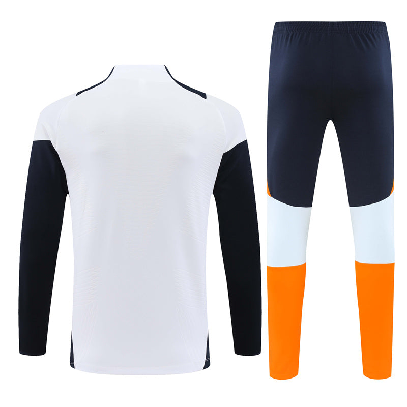 Real Madrid 2024/25 Training Tracksuit (White + Orange #7)