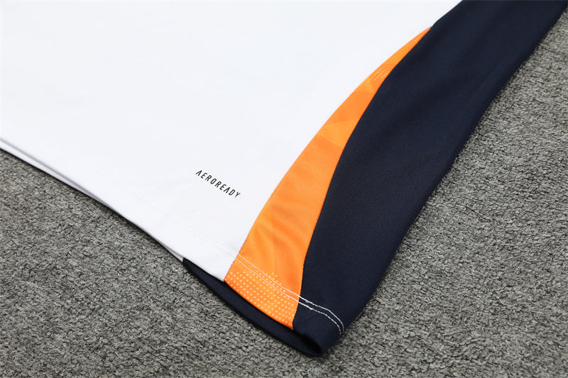 Real Madrid 2024/25 Training Tracksuit (White + Orange #2)