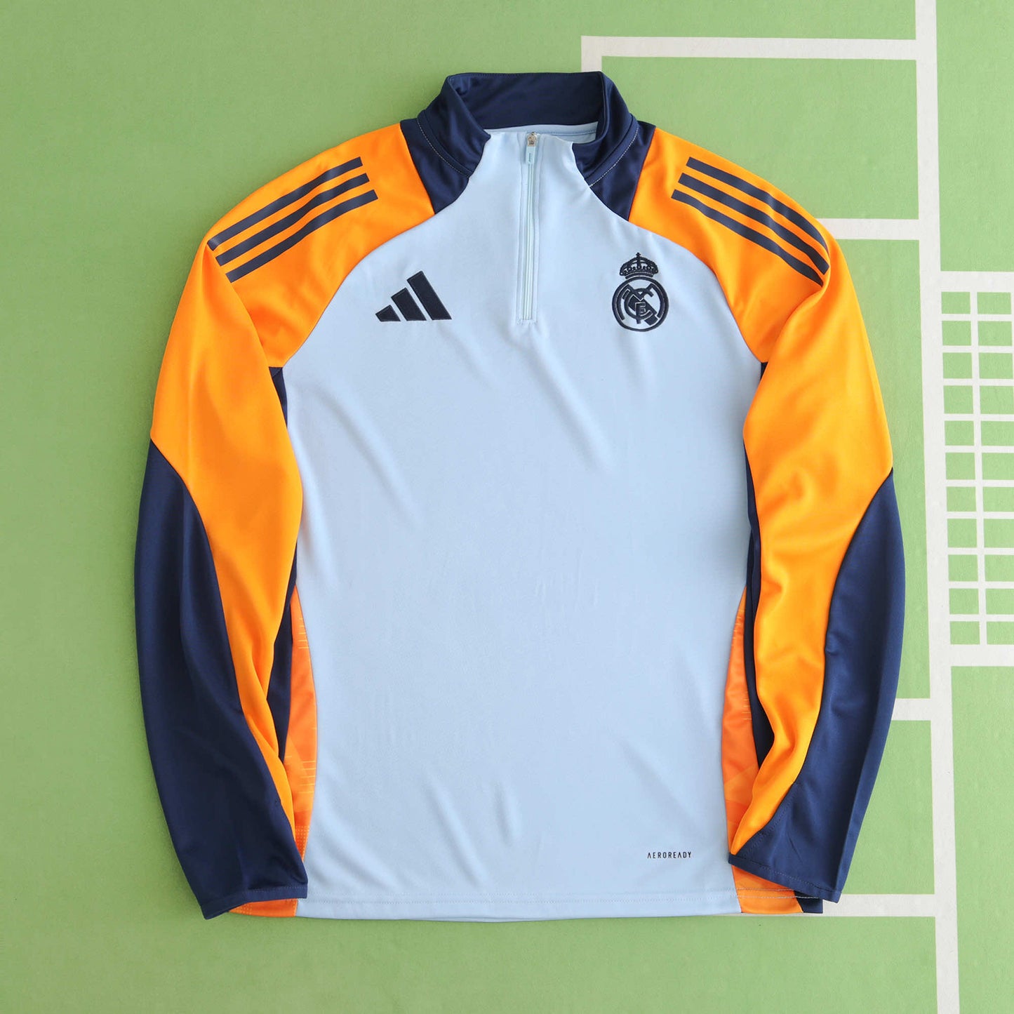 Real Madrid 2024/25 Training Tracksuit (White + Orange #3)
