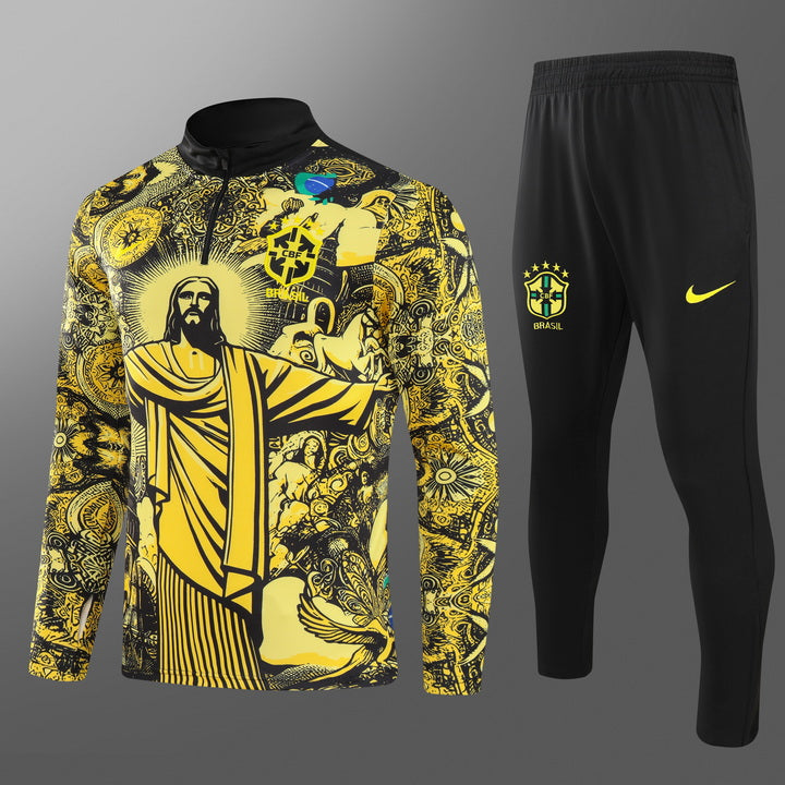 Brazil 2024/25 Jesus Training Tracksuit (Yellow)