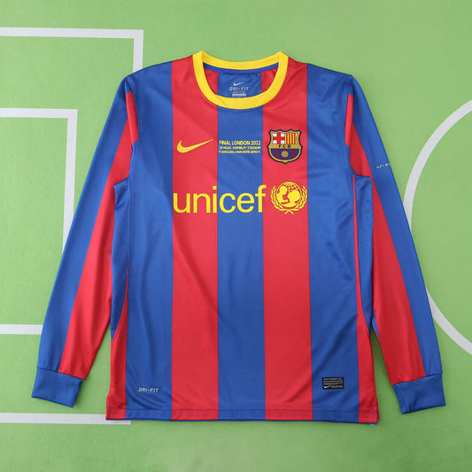 FC Barcelona 2010/11 Longsleeved Home Jersey - Retro Edition