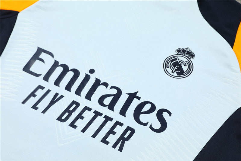 Real Madrid 2024/25 Training Tracksuit (White + Orange #6)