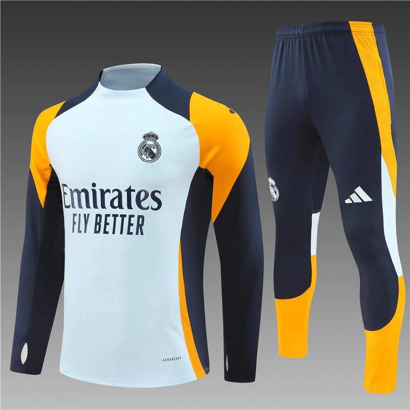 Real Madrid 2024/25 Training Tracksuit (White + Orange #6)