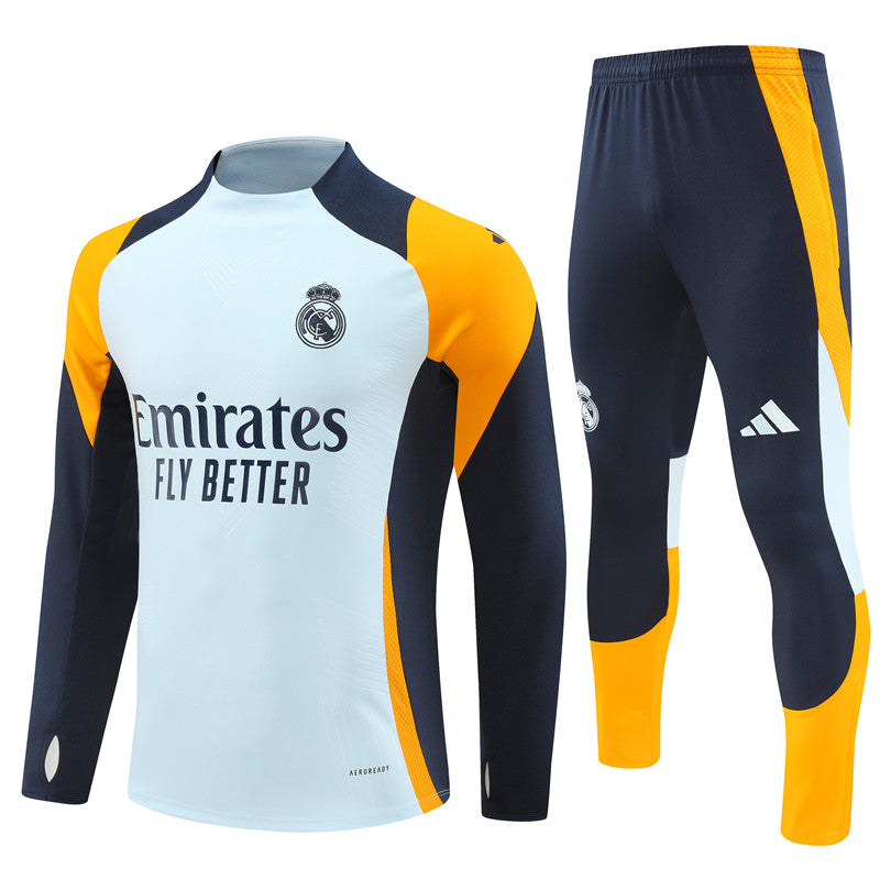 Real Madrid 2024/25 Training Tracksuit (White + Orange #6)