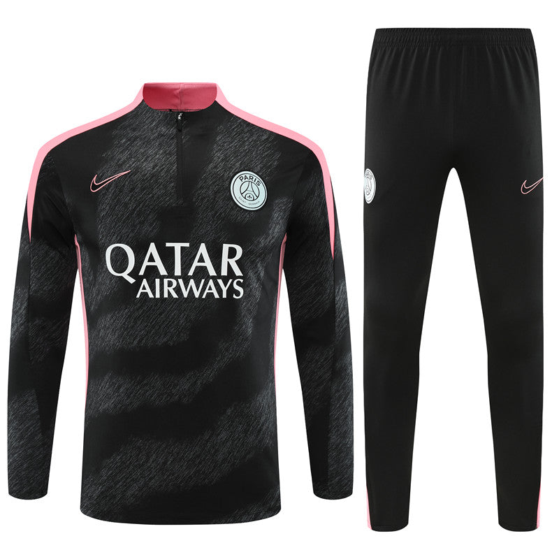 Paris Saint Germain 2024/25 Training Tracksuit ( Black + Pink)