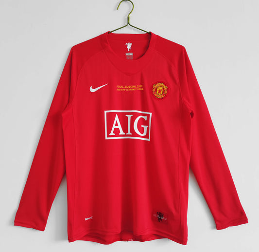 Manchester United 2007/08 Longsleeved Home Jersey - Retro Edition