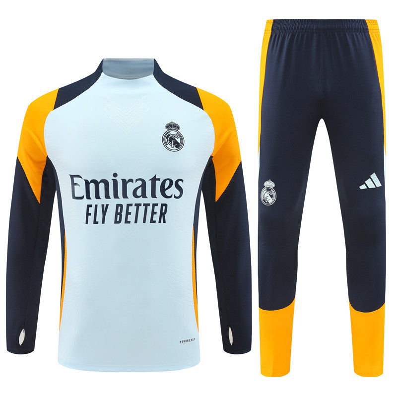 Real Madrid 2024/25 Training Tracksuit (White + Orange #6)