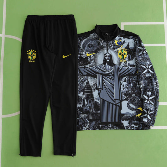 Brazil 2024/25 Jesus Training Tracksuit (Black)