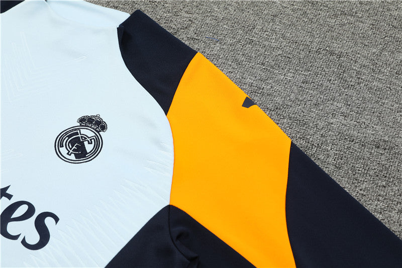 Real Madrid 2024/25 Training Tracksuit (White + Orange #6)