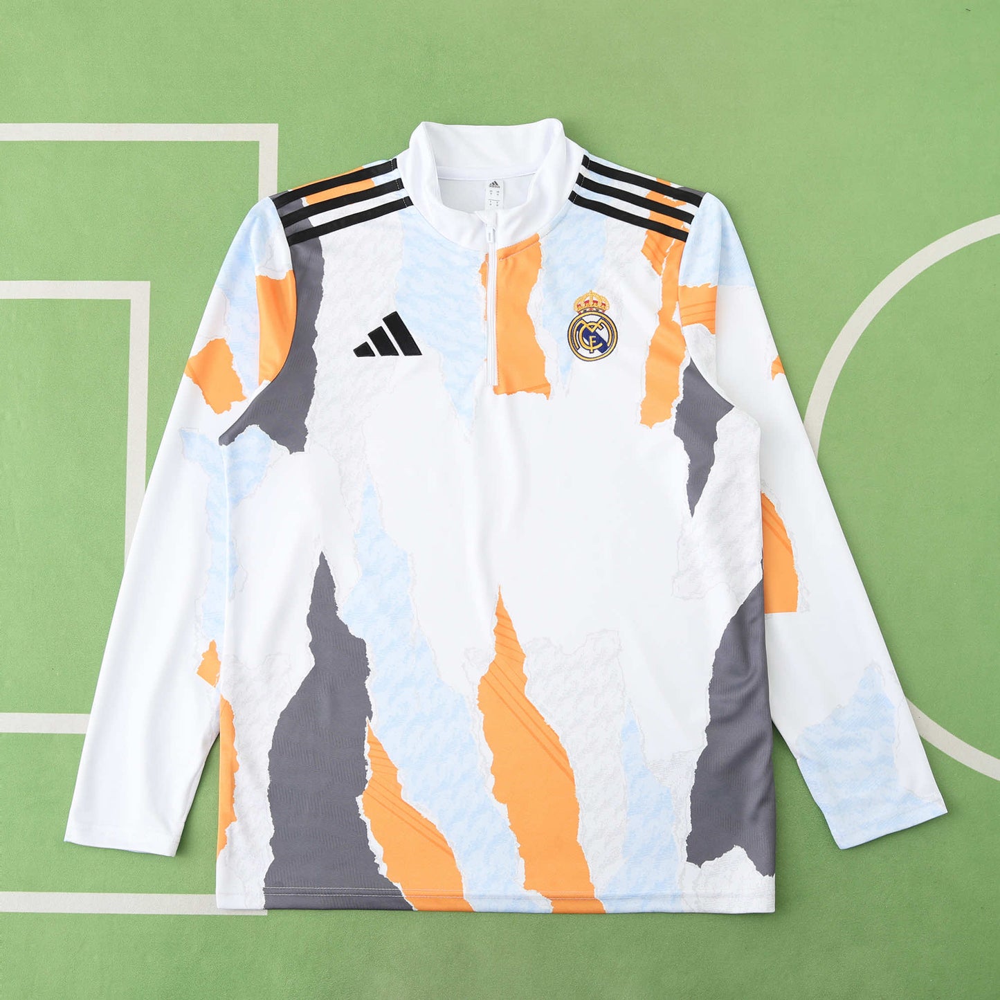 Real Madrid 2024/25 Training Tracksuit (White + Orange)