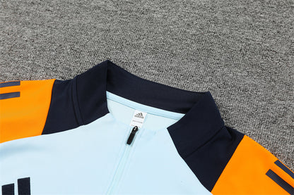 Real Madrid 2024/25 Training Tracksuit (White + Orange #5)