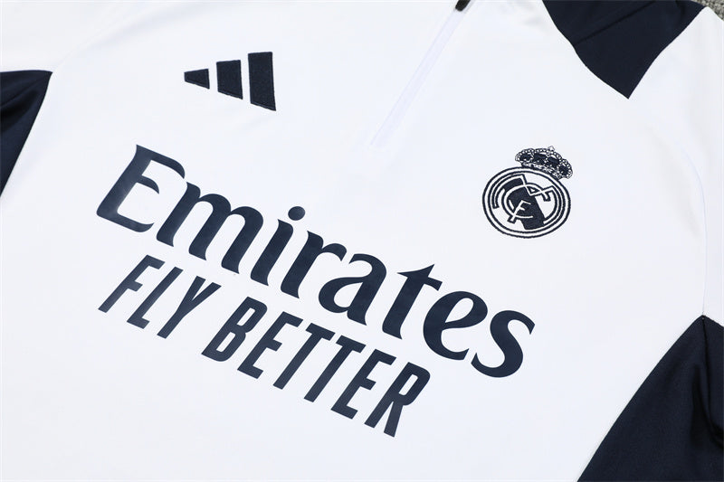 Real Madrid 2024/25 Training Tracksuit (White + Orange #2)