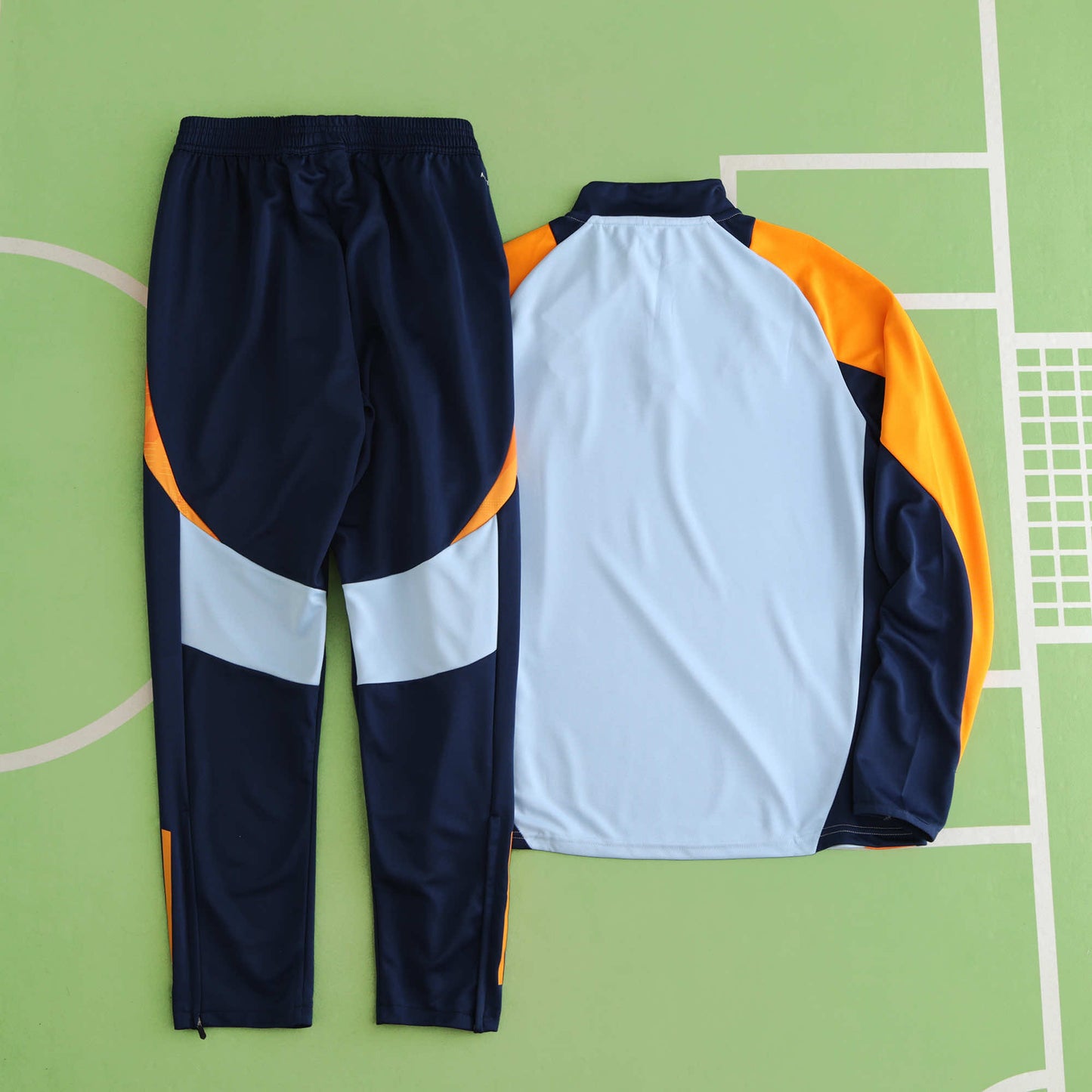 Real Madrid 2024/25 Training Tracksuit (White + Orange #3)