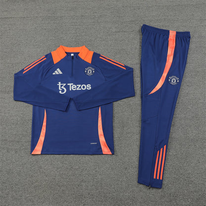 Manchester United 2024/25 Training Tracksuit (Navy and Orange)