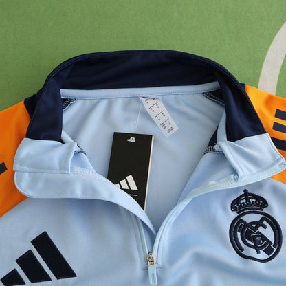 Real Madrid 2024/25 Training Tracksuit (White + Orange #3)
