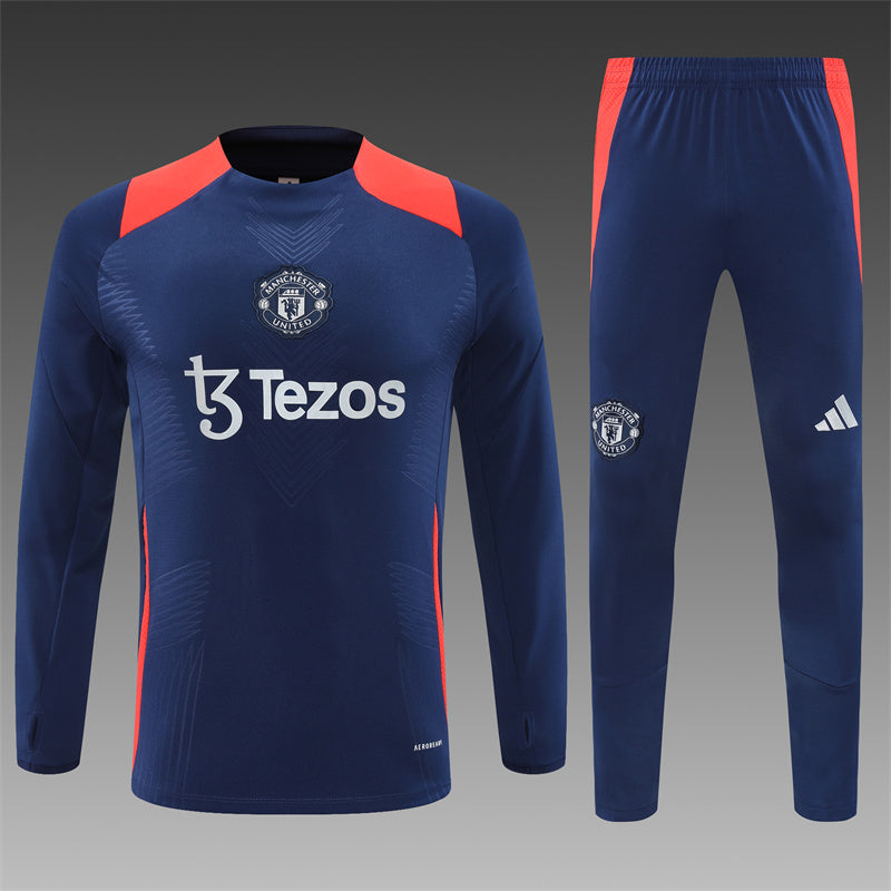 Manchester United 2024/25 Training Tracksuit (Navy and Red)