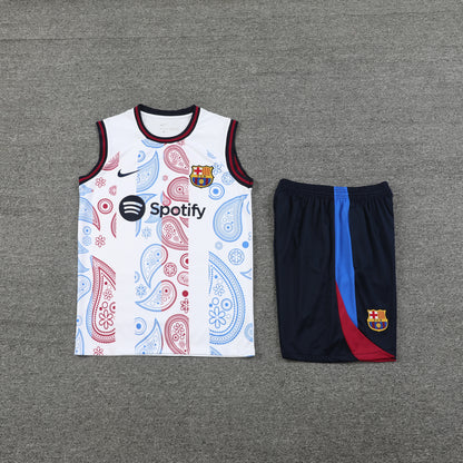 FC. Barcelona 2024/25 Training Vest Tracksuit (white 2)