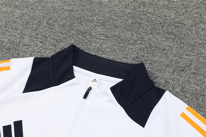 Real Madrid 2024/25 Training Tracksuit (White + Orange #2)