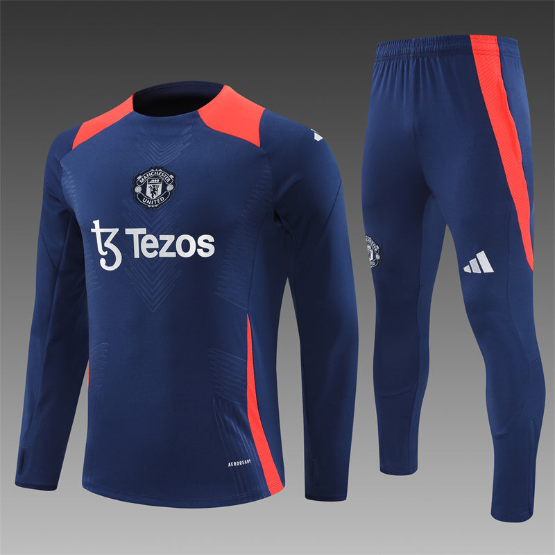 Manchester United 2024/25 Training Tracksuit (Navy and Red)
