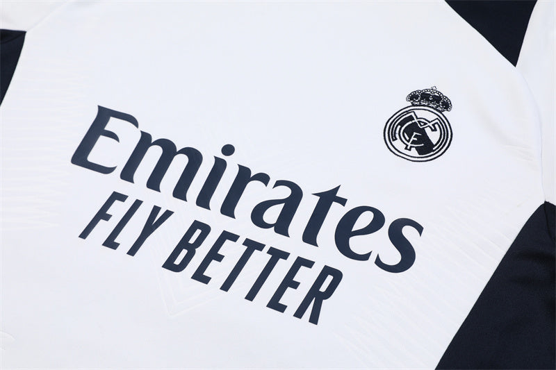 Real Madrid 2024/25 Training Tracksuit (White + Orange #7)