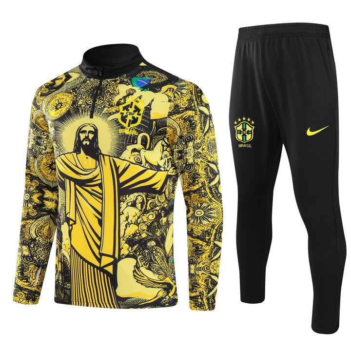 Brazil 2024/25 Jesus Training Tracksuit (Yellow)