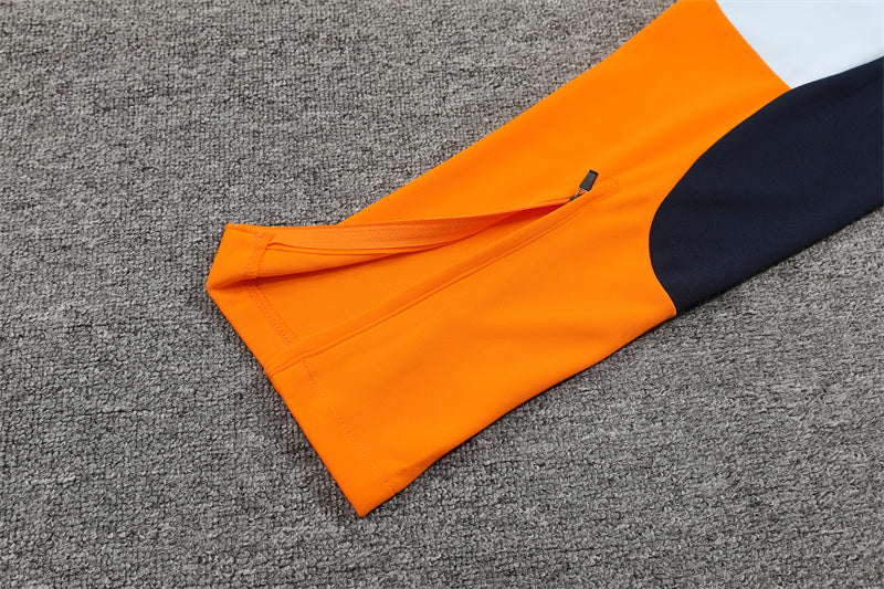 Real Madrid 2024/25 Training Tracksuit (White + Orange #7)