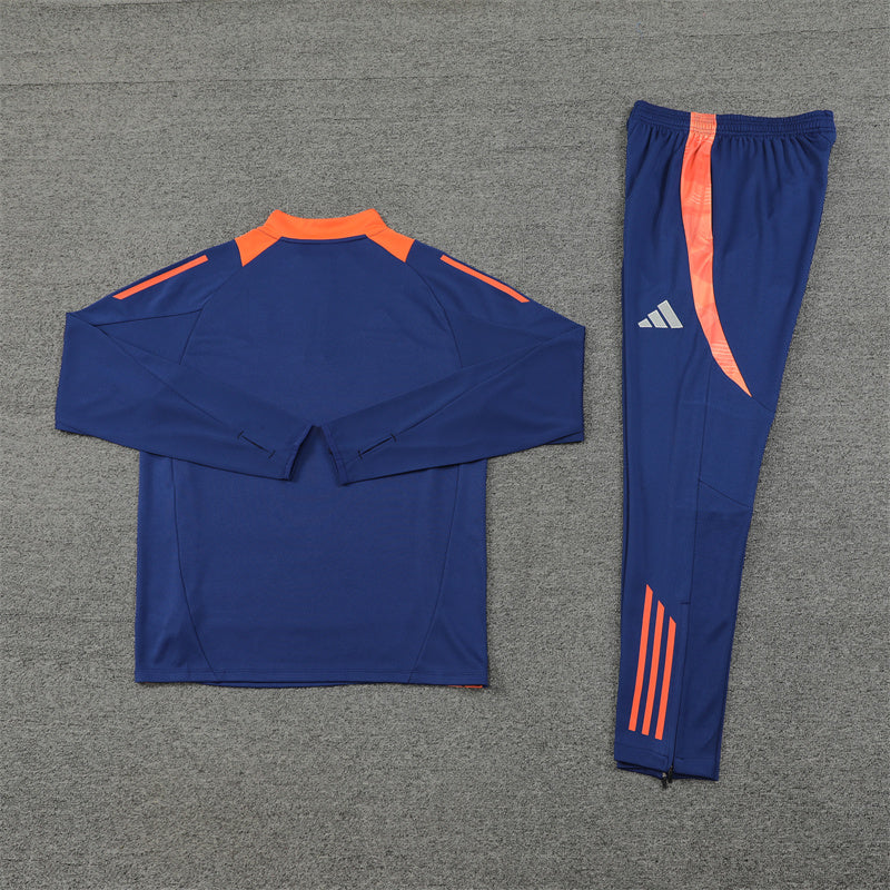 Manchester United 2024/25 Training Tracksuit (Navy and Orange)