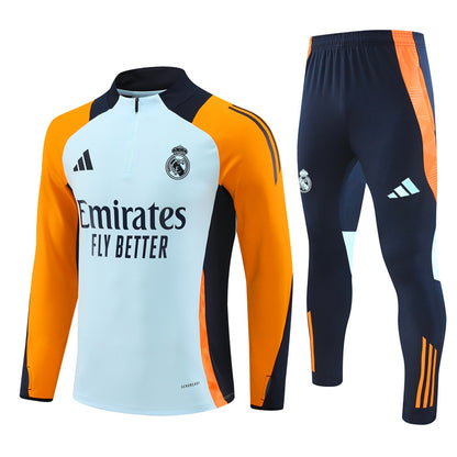 Real Madrid 2024/25 Training Tracksuit (White + Orange #5)
