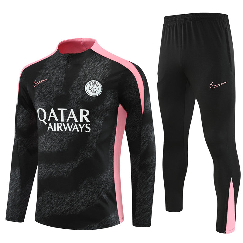 Paris Saint Germain 2024/25 Training Tracksuit ( Black + Pink)