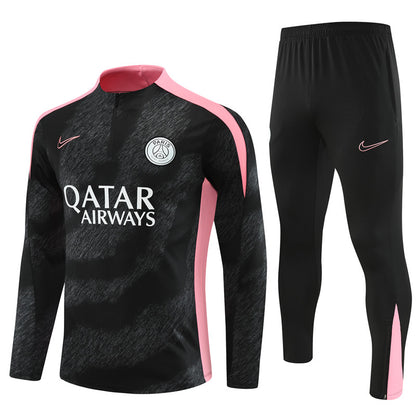 Paris Saint Germain 2024/25 Training Tracksuit ( Black + Pink)
