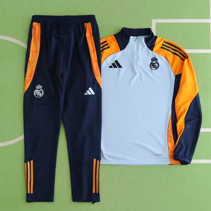 Real Madrid 2024/25 Training Tracksuit (White + Orange #3)