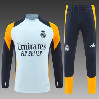 Real Madrid 2024/25 Training Tracksuit (White + Orange #6)