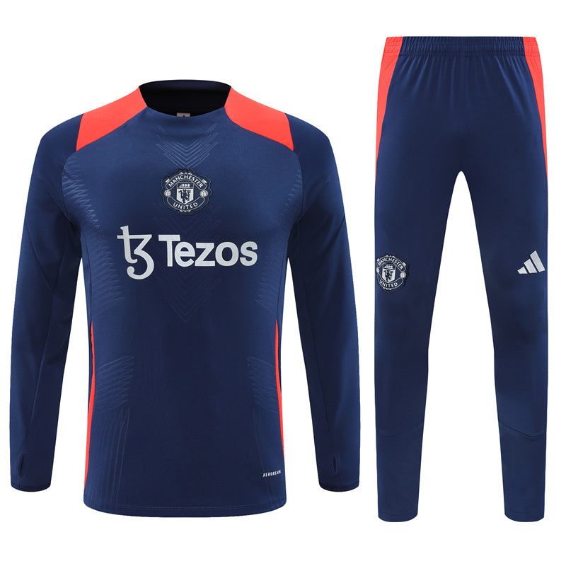 Manchester United 2024/25 Training Tracksuit (Navy and Red)