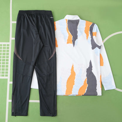 Real Madrid 2024/25 Training Tracksuit (White + Orange)